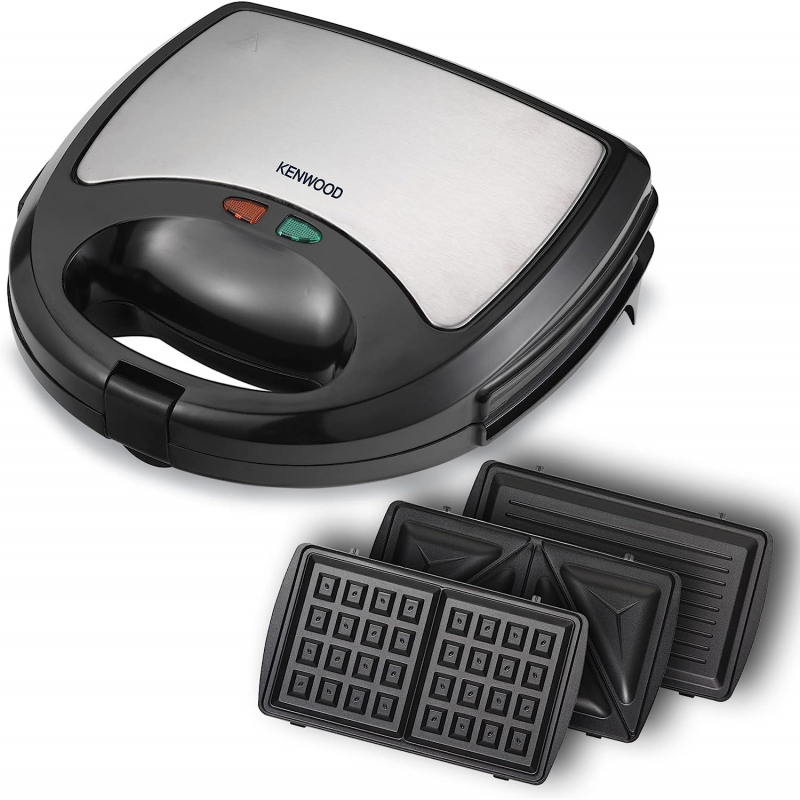 Kenwood Sandwich Maker 3 In 1 Sandwich Grill/Griddle Waffle Dual Plate Press For Toasties Easy To Use &Amp; Clean Non-Stick Plates Compact Size Bread Toaster Smm01.A0Bk 2 Kenwood Sandwich Maker 3 In 1 Sandwich Grill/Griddle Waffle Dual Plate Press For Toasties Easy To Use &Amp; Clean Non-Stick Plates Compact Size Bread Toaster Smm01.A0Bk