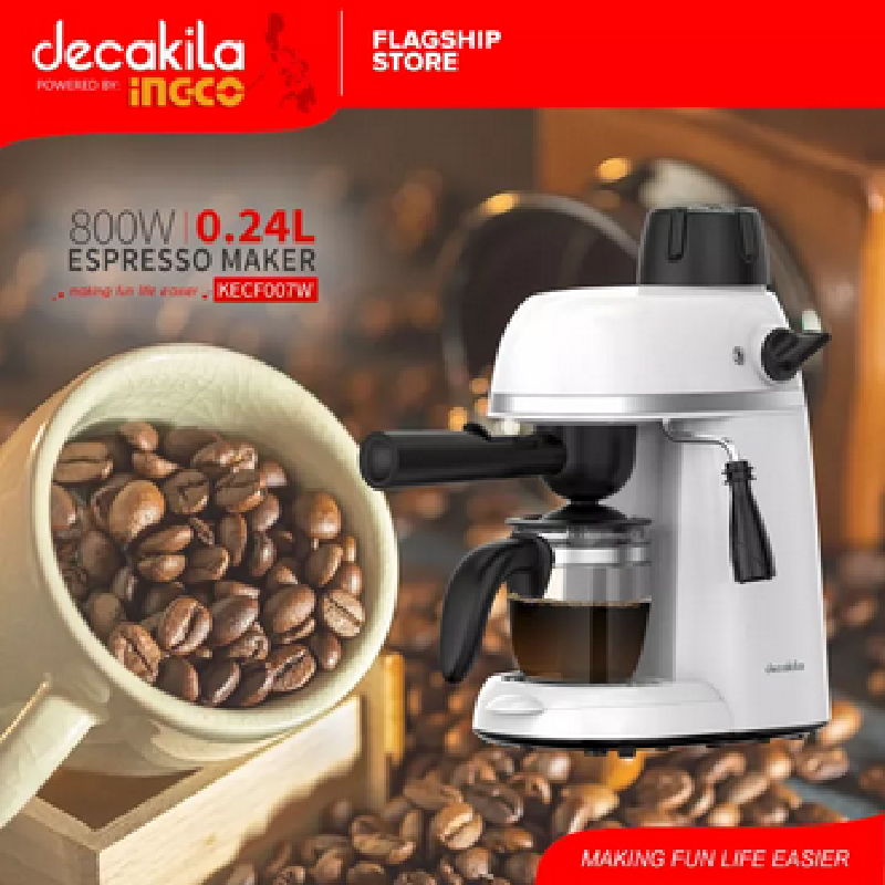 Decakila Espresso Maker 0.24L 800W Die-Casting Aluminum Alloy Boiler With Fronting Function Boil-Dry Protection Kecf007W 3 Decakila Espresso Maker 0.24L 800W Die-Casting Aluminum Alloy Boiler With Fronting Function Boil-Dry Protection Kecf007W