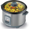 Kenwood 2-in-1 Rice Cooker 1.8L 10-Cups Rice with Food Steamer Basket Non-Stick Cooking Pot Temepered Glass Lid Warm/Cook Lights Spatula Holder Detachable Cord RCM45.000SS