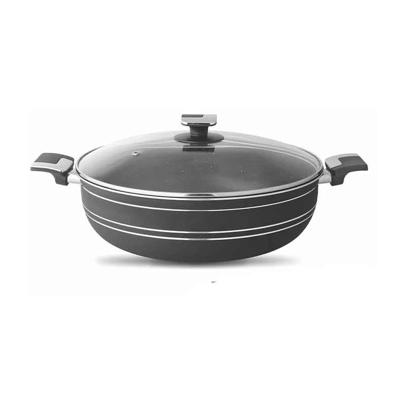 Nadstar Majestic Wok 36Cm With Handle &Amp; Lid Non Stick Marble Coating Heat Tempered Glass Lids Heat Resistant Bakelite Handles For Easy Grip W36 1 Nadstar Majestic Wok 36Cm With Handle &Amp; Lid Non Stick Marble Coating Heat Tempered Glass Lids Heat Resistant Bakelite Handles For Easy Grip W36