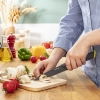Tefal Fresh Kitchen Chef Knife With Cover 15cm Titanium Non Stick Coating Ideal For Slicing & Chopping All Types of Food High Performance Stainless Steel K1220304