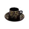 Nadstar Porcelain Cup & Saucer Golden Print Tea Coffee Cups 0030-1/2