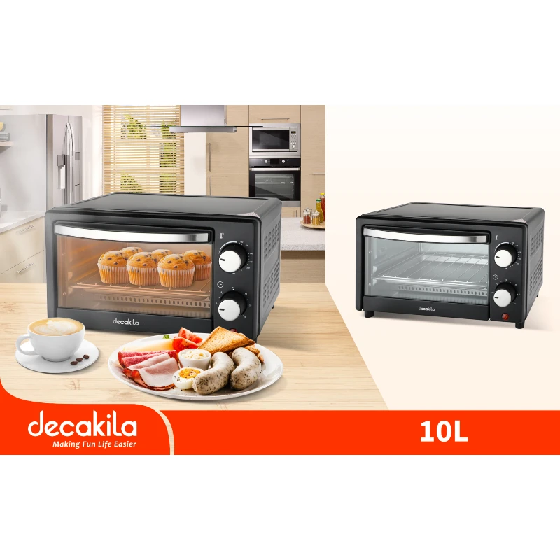 Decakila Toaster Oven 10L 650W 2In1 Adjustable Temperature Control Mini Oven Breakfast Maker Keev007B 2 Decakila Toaster Oven 10L 650W 2In1 Adjustable Temperature Control Mini Oven Breakfast Maker Keev007B