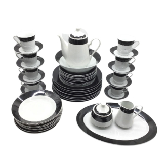 Nadstar Dinner Set 47pcs Porcelain Black RSPD001