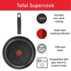 Tefal Dark Stone Cookware Set 11PCS Non Stick Thermo Signal 100% Safe Stewpots 22/24 CM + Lids Saucepan 18 CM Frypan 28 CM Wokpan 28 CM Spoon Ladle B491SB85