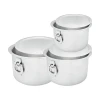 Nadstar Aluminium Sufuria 3pcs with Lid & Handle 50L 55L 65L Cookware Set Tope Cooking Pot for Commercial Use - Gauge 8 Kitchen Heavy Duty Tapela