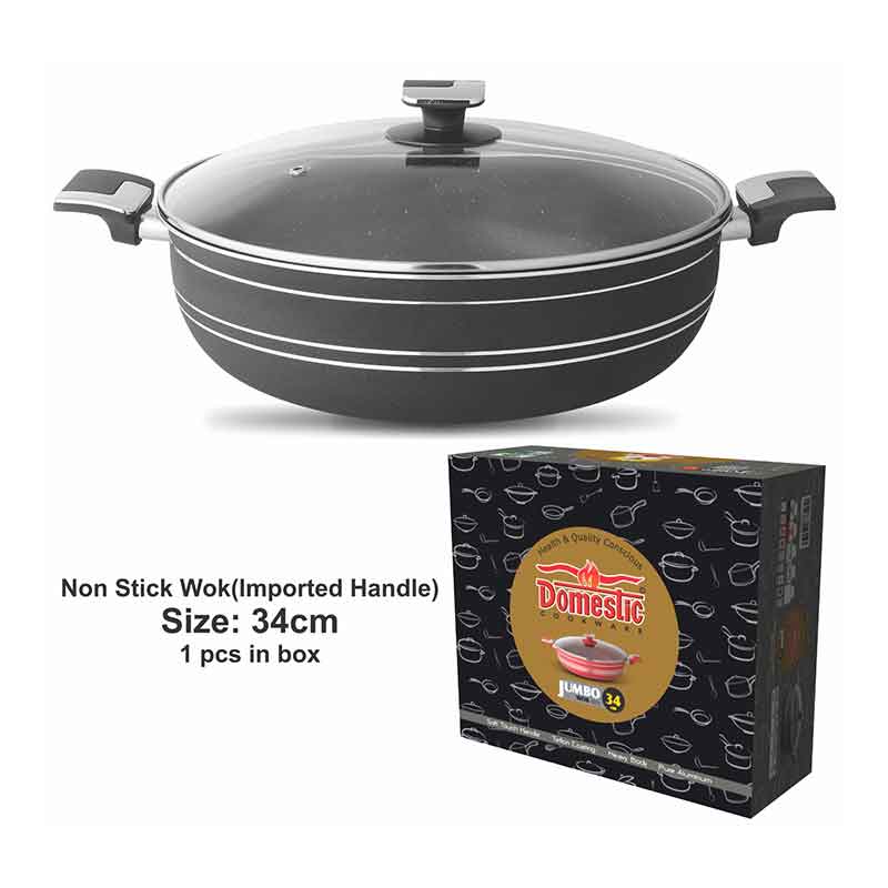Nadstar Majestic Wok 34Cm With Handle &Amp; Lid Non Stick Marble Coating Heat Tempered Glass Lids Heat Resistant Bakelite Handles For Easy Grip W34 2 Nadstar Majestic Wok 34Cm With Handle &Amp; Lid Non Stick Marble Coating Heat Tempered Glass Lids Heat Resistant Bakelite Handles For Easy Grip W34