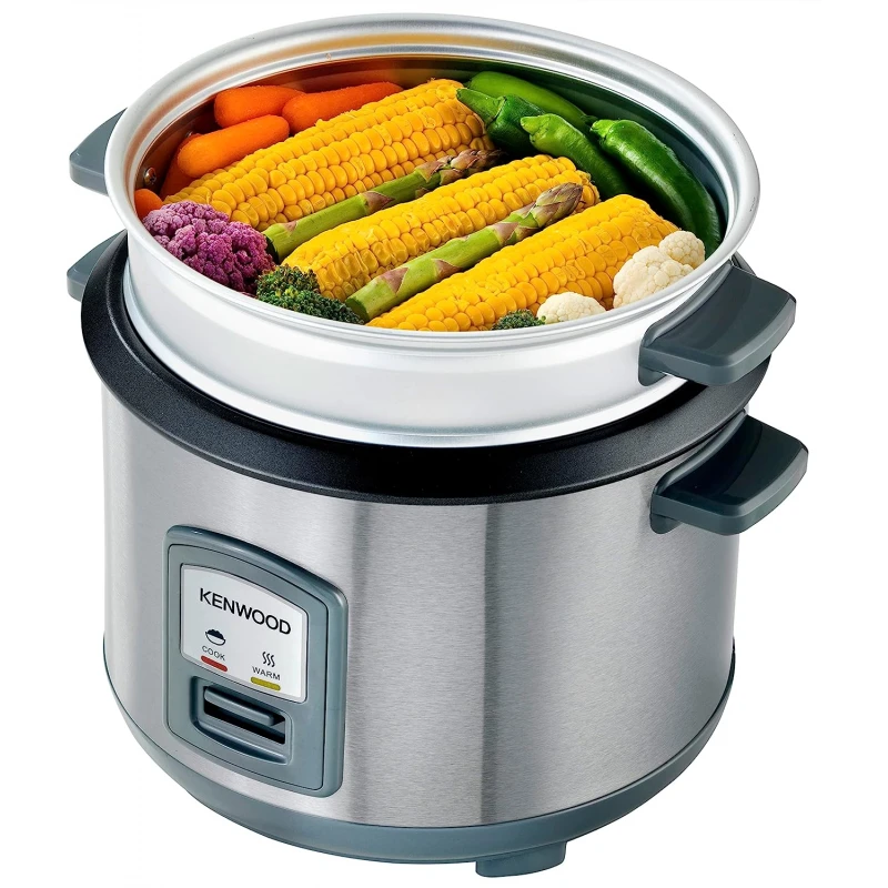 Kenwood 2-In-1 Rice Cooker 1.8L 10-Cups Rice With Food Steamer Basket Non-Stick Cooking Pot Temepered Glass Lid Warm/Cook Lights Spatula Holder Detachable Cord Rcm45.000Ss 3 Kenwood 2-In-1 Rice Cooker 1.8L 10-Cups Rice With Food Steamer Basket Non-Stick Cooking Pot Temepered Glass Lid Warm/Cook Lights Spatula Holder Detachable Cord Rcm45.000Ss