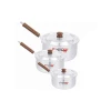 Nadstar Saucepan 3Pcs Set With Lid Smooth Wooden Handle 18-23 1x3