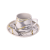 Nadstar Porcelain Cup & Saucer Golden Print Tea Coffee Cups 0035-1/2