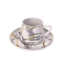 Nadstar Porcelain Cup & Saucer Golden Print Tea Coffee Cups 0035-1/2