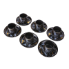 Nadstar Porcelain Cup & Saucer Golden Print Tea Coffee Cups 0035-1/2