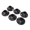 Nadstar Porcelain Cup & Saucer Golden Print Tea Coffee Cups 0035-1/2