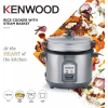 Kenwood 2-in-1 Rice Cooker 1.8L 10-Cups Rice with Food Steamer Basket Non-Stick Cooking Pot Temepered Glass Lid Warm/Cook Lights Spatula Holder Detachable Cord RCM45.000SS