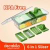 Decakila Manual Vegetable Grater 6in1 - SS Blade Easy to Use Safety Design Veggie Chopper Onion Chopper Vegetable Chopper with Container Mandoline Slicer KMTT083W