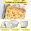 Nadstar Aluminium Square Tray 8.5" Cake Moulds Rectangle Baking Tray Deep Oven Pan for Lasagna Brownie Pizza Heavy Duty Anti-Rust Easy Clean NO12