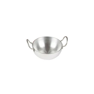 Nadstar Aluminium Classic Karai 6.25" No1 Heavy Base Aluminum Kadai Deep Frying Kadai with Handle for Kitchen