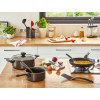 Tefal Easy Cook Frypan 28cm Titanium Non Stick Thermo Signal 100% Safe Cooking Pan Suitable for All Heat Sources Except Induction B5540602
