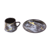 Nadstar Porcelain Cup & Saucer Golden Print Tea Coffee Cups 0035-1/2