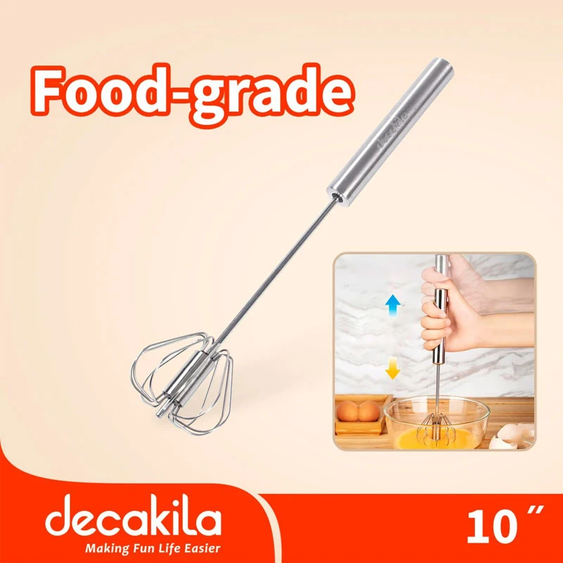 Decakila Whisker 10&Quot; Premium 53G Stainless Steel Egg Beater Egg Mixer Manual Whisk Kmtt065M 2 Decakila Whisker 10&Quot; Premium 53G Stainless Steel Egg Beater Egg Mixer Manual Whisk Kmtt065M