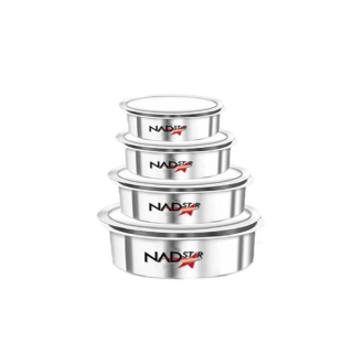 Nadstar Aluminum Sufuria 4pcs With Lid No Handle 24-25-26-27 Cookware Set Tope Cooking Pot with Lid for Commercial Use - Kitchen Heavy Duty