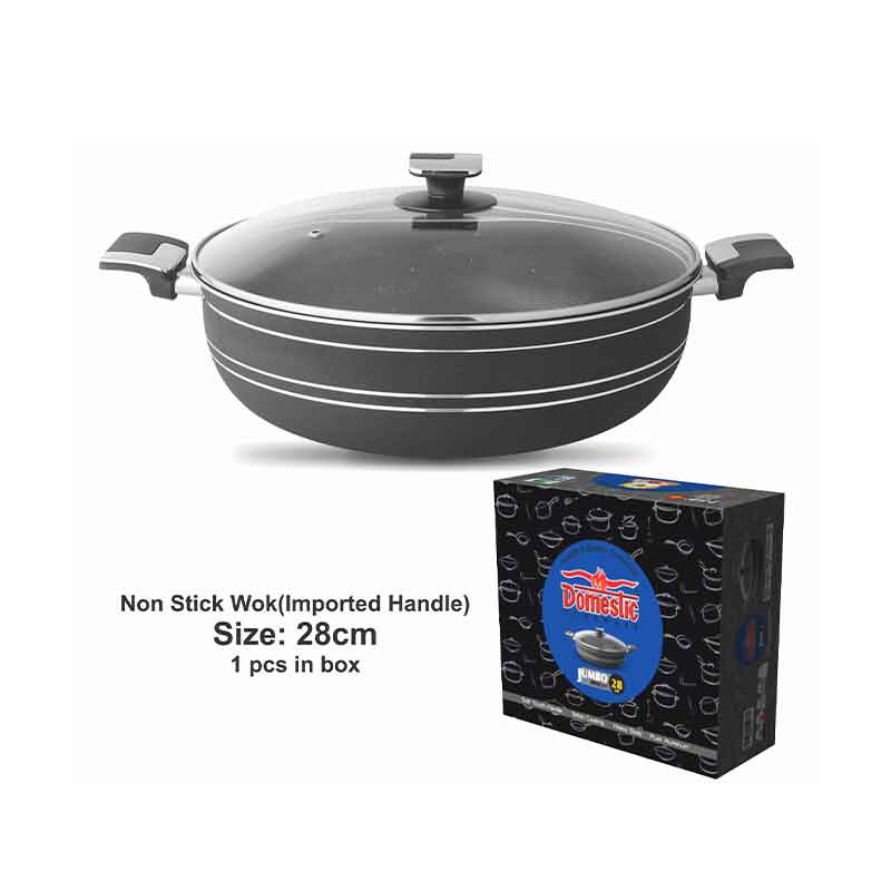 Nadstar Majestic Wok 28Cm With Handle &Amp; Lid Non Stick Marble Coating Heat Tempered Glass Lids Heat Resistant Bakelite Handles For Easy Grip W28 2 Nadstar Majestic Wok 28Cm With Handle &Amp; Lid Non Stick Marble Coating Heat Tempered Glass Lids Heat Resistant Bakelite Handles For Easy Grip W28
