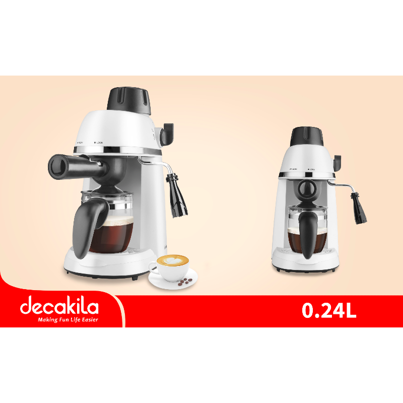 Decakila Espresso Maker 0.24L 800W Die-Casting Aluminum Alloy Boiler With Fronting Function Boil-Dry Protection Kecf007W 2 Decakila Espresso Maker 0.24L 800W Die-Casting Aluminum Alloy Boiler With Fronting Function Boil-Dry Protection Kecf007W