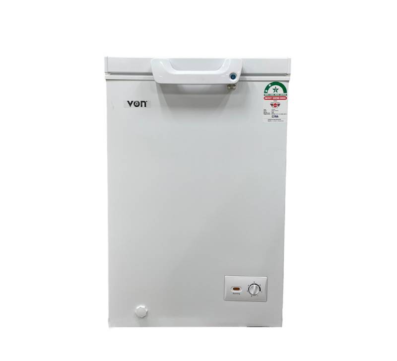 Von Chest Freezer 98L, White Single Door Vafc10Dhw 1 Von Chest Freezer 98L, White Single Door Vafc10Dhw