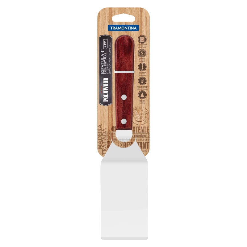 Tramontina Frying Spatula 4&Quot; Stainless Steel Blade, Red Polywood Treated Wood Handle 21165/174 3 Tramontina Frying Spatula 4&Quot; Stainless Steel Blade, Red Polywood Treated Wood Handle 21165/174