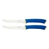 Tramontina Felice Barbecue Knife 5'' Stainless Steel Blades, Smooth Edge and Blue Polypropylene Handles 2pc Set 23493/215