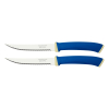 Tramontina Felice Barbecue Knife 5'' Stainless Steel Blades, Microserrated Edge & Blue Polypropylene Handles 2pc Set 23494/215