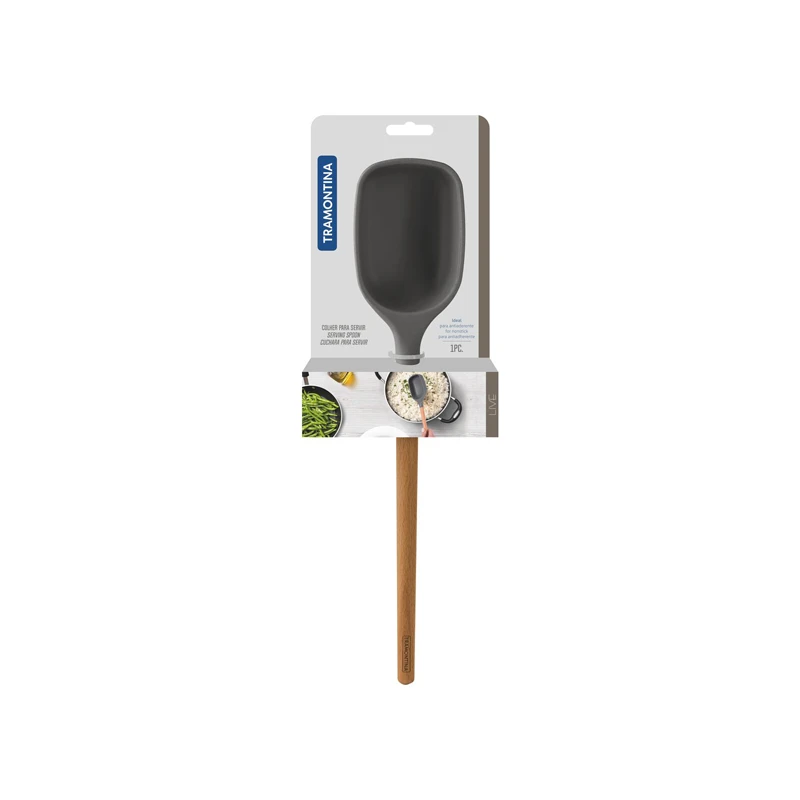 Tramontina Spatula Silicone Wood Handle Live 25735/160 2 Tramontina Spatula Silicone Wood Handle Live 25735/160