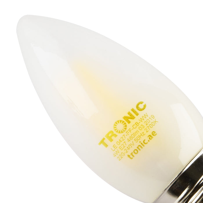 Tronic 4 Watts Frosted Candle Led E27 (Screw) Bulb 2 Tronic 4 Watts Frosted Candle Led E27 (Screw) Bulb