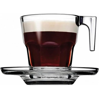 Pasabahce Casablanka Cup Saucer 70ml 6pcs Fully Tempered and Dishwasher Safe 95753