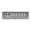 Tronic Floor Socket Universal x 3 + RJ45 Data x 2