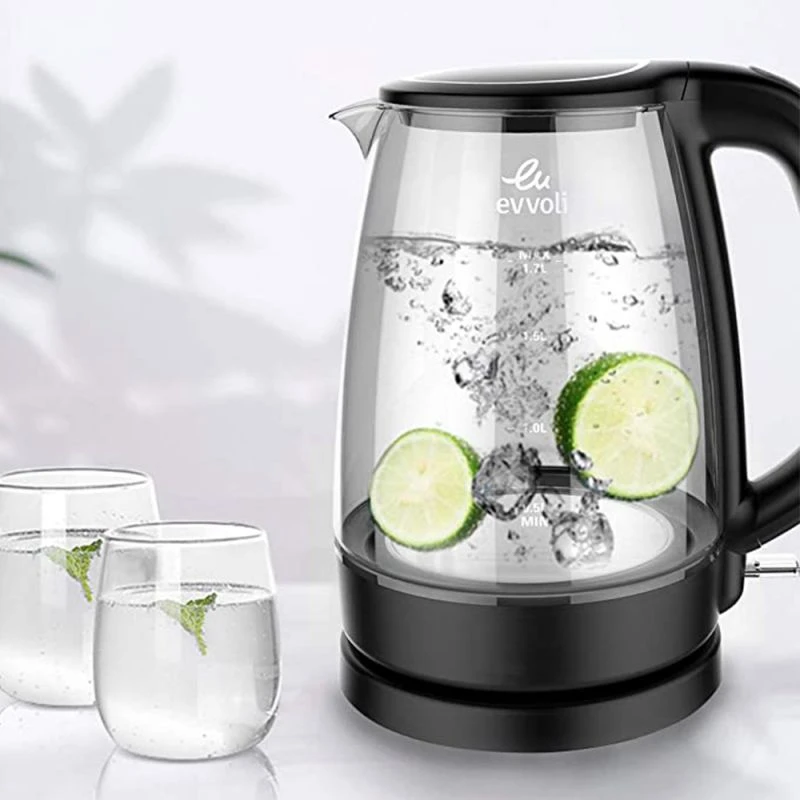 Evvoli Electric Kettle Glass Body 1.7L 2200W Evka-Ke17Mb 6 Evvoli Electric Kettle Glass Body 1.7L 2200W Evka-Ke17Mb