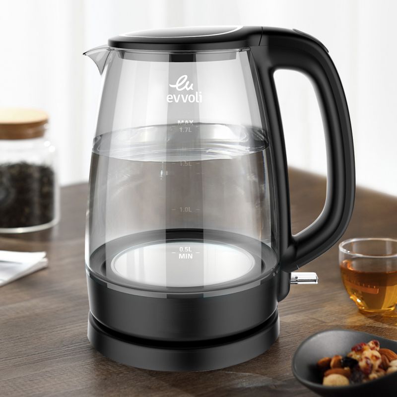 Evvoli Electric Kettle Glass Body 1.7L 2200W Evka-Ke17Mb 5 Evvoli Electric Kettle Glass Body 1.7L 2200W Evka-Ke17Mb