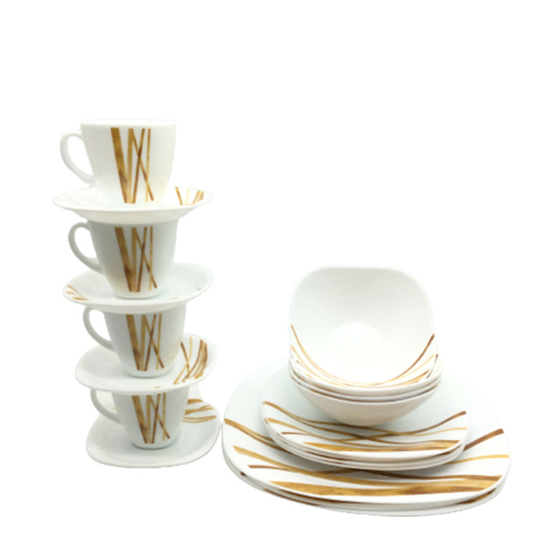 La Opala Dinner Set Quadra Golden Shades 20 Pieces Lg020 2 La Opala Dinner Set Quadra Golden Shades 20 Pieces Lg020