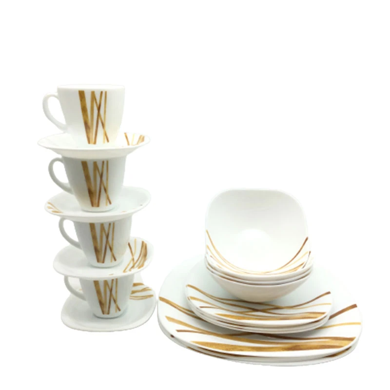 La Opala Dinner Set Quadra Golden Shades 20 Pieces Lg020 2 La Opala Dinner Set Quadra Golden Shades 20 Pieces Lg020