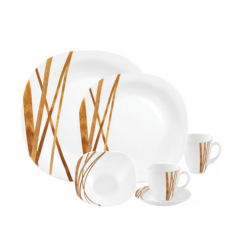 La Opala Dinner Set Quadra Golden Shades 38 Pieces Lg038 1 La Opala Dinner Set Quadra Golden Shades 38 Pieces Lg038