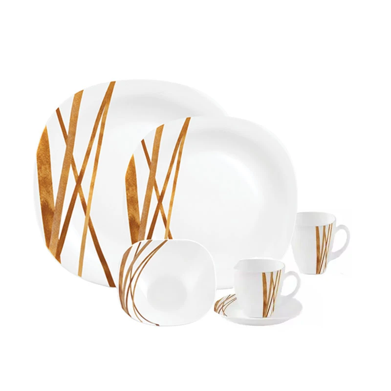 La Opala Dinner Set Quadra Golden Shades 38 Pieces Lg038 1 La Opala Dinner Set Quadra Golden Shades 38 Pieces Lg038