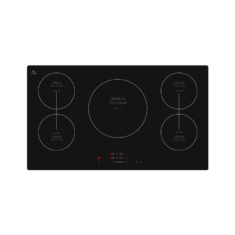 Evvoli Induction Hob 5 Burners Soft Touch Control With 9 Stage Power Setting 9700W Ih905B 1 Evvoli Induction Hob 5 Burners Soft Touch Control With 9 Stage Power Setting 9700W Ih905B