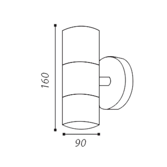 Tronic Up And Down Silver Cylindrical Wall Light 5 Tronic Up And Down Silver Cylindrical Wall Light