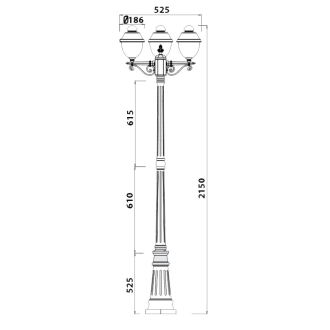 Tronic Ornamental 2 Headed Bollard Light