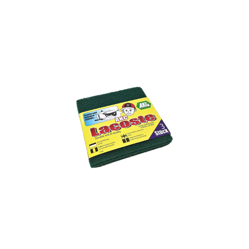 Akc Lacoste Scouring Pads 13X13Cm Green 3Pcs X120 Packs (Pack Of 360Pcs) 2 Akc Lacoste Scouring Pads 13X13Cm Green 3Pcs X120 Packs (Pack Of 360Pcs)