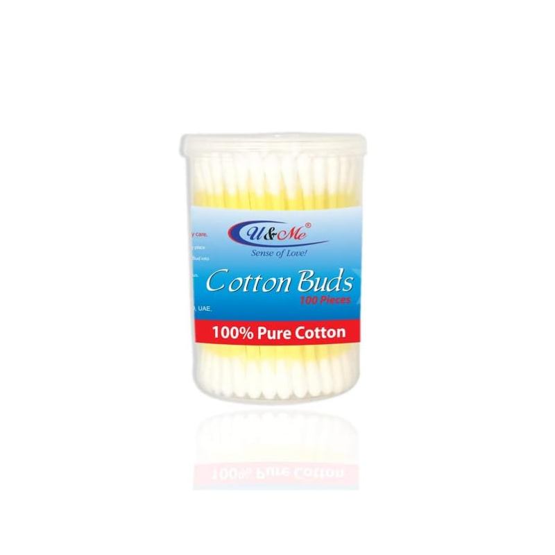 U&Amp;Me Cotton Buds 100Pcs Sticks Yellow 1 U&Amp;Me Cotton Buds 100Pcs Sticks Yellow