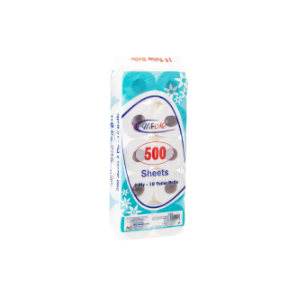 U&Me Toilet Paper Roll 500 Sheets (Pack of 10Pcs)