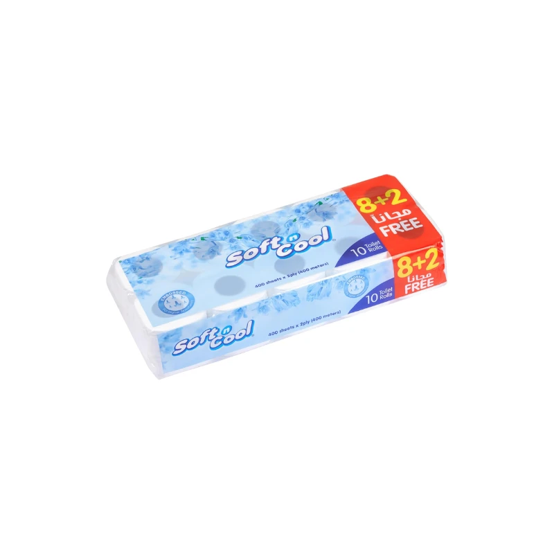 Soft N Cool Toilet Roll 400 Sheets X 2 Ply (Pack Of 10) 2 Soft N Cool Toilet Roll 400 Sheets X 2 Ply (Pack Of 10)
