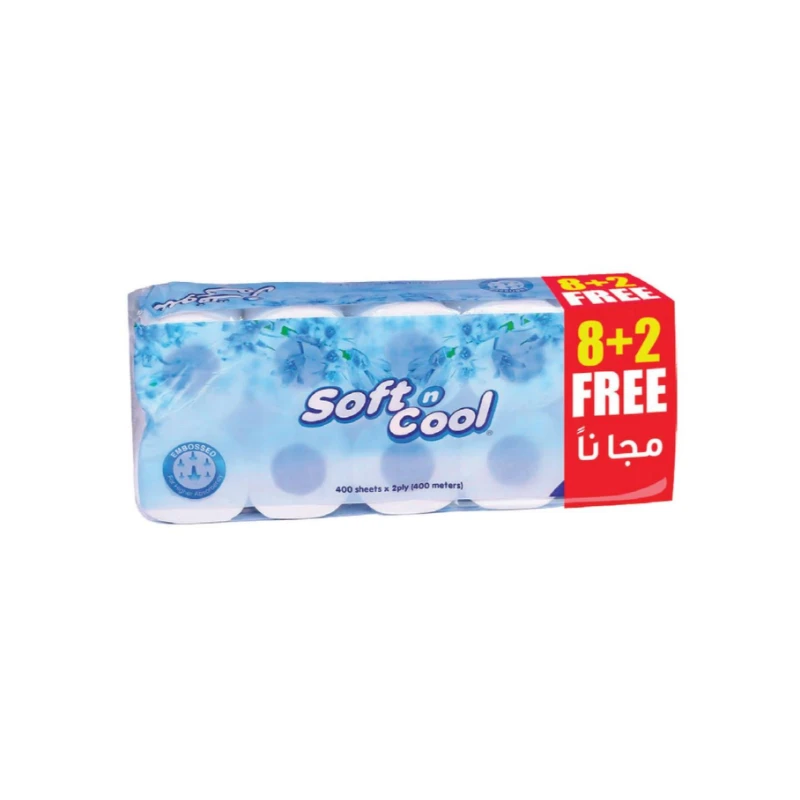 Soft N Cool Toilet Roll 400 Sheets X 2 Ply (Pack Of 10) 1 Soft N Cool Toilet Roll 400 Sheets X 2 Ply (Pack Of 10)