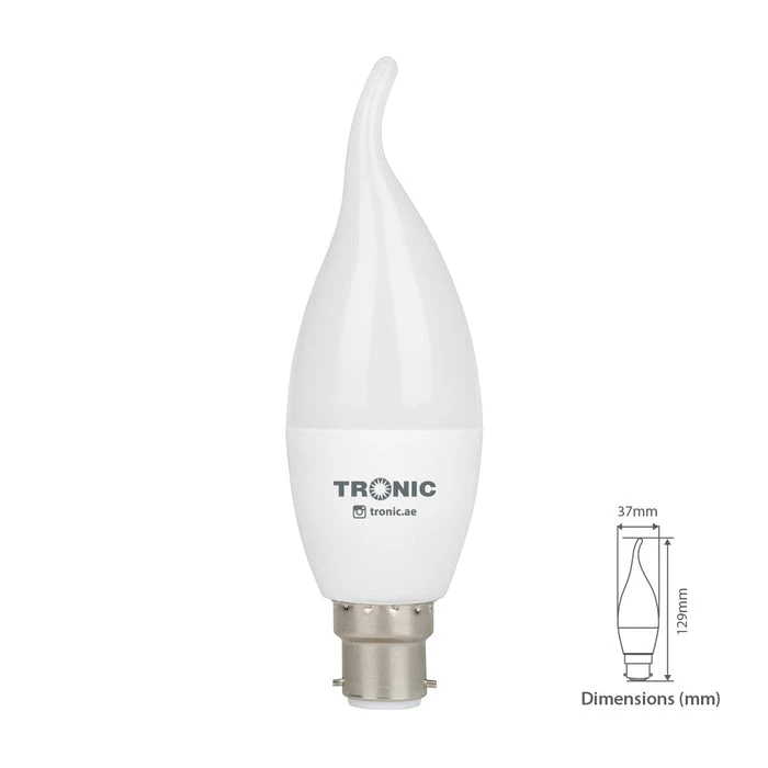 Tronic 4 Watts Flame Candle Tail Led B22 (Pin) Bulb 5 Tronic 4 Watts Flame Candle Tail Led B22 (Pin) Bulb